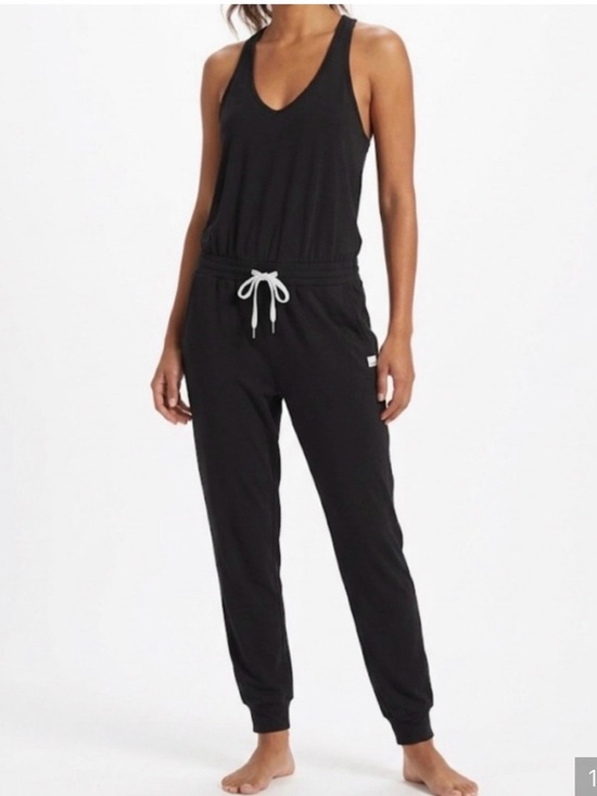 Vuori Pants - NWOT Vuori Black Sleeveless V-Neck Drawstring Jumpsuit